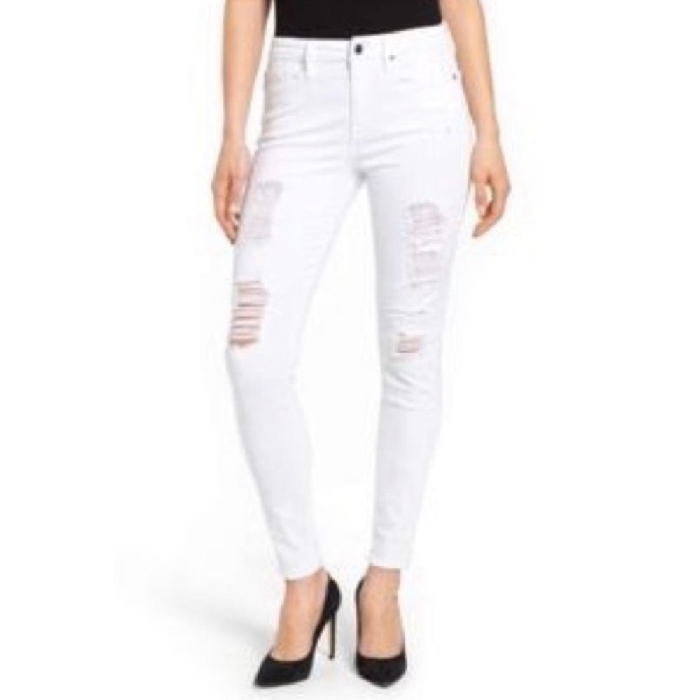 Good American Good Legs White Stretch High Rise Skinny Jeans Size 22